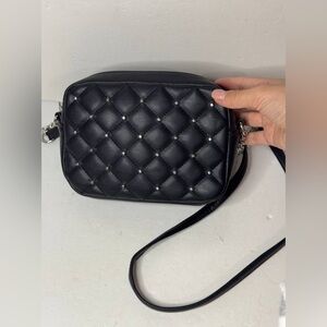 Rebecca Minkoff Black Quilted Studded Crossbody Bag Purse